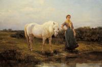 Heywood Hardy - Noonday taking a Horse to Water